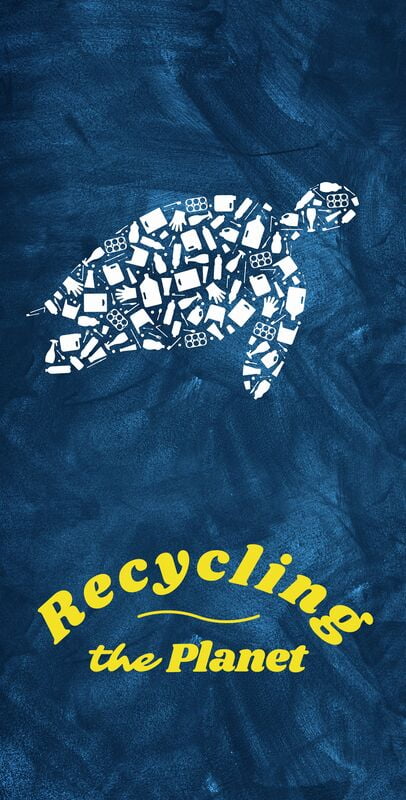 OUT OF STOCK Indigo and yellow Turtle Towel Made of Recycle Plastic Bottles OUT OF STOCK Indigo and yellow Turtle Towel Made of Recycle Plastic Bottles