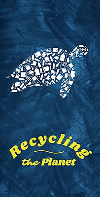OUT OF STOCK Indigo and yellow Turtle Towel Made of Recycle Plastic Bottles OUT OF STOCK Indigo and yellow Turtle Towel Made of Recycle Plastic Bottles